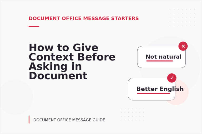 How to Give Context Before Asking in Document Office Message English How to Give Context Before Asking in Document Office Message English