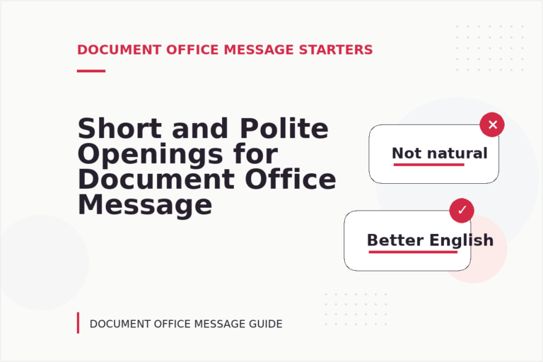 Short and Polite Openings for Document Office Message English Short and Polite Openings for Document Office Message English