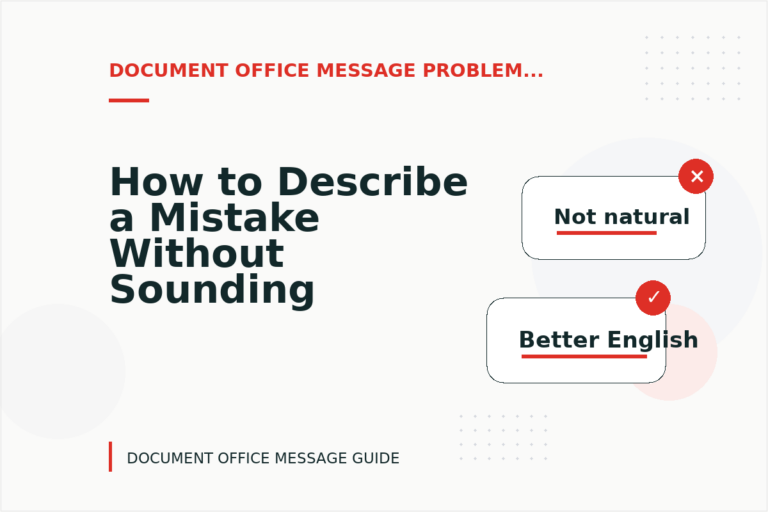 How to Describe a Mistake Without Sounding Rude in Document Office Message English