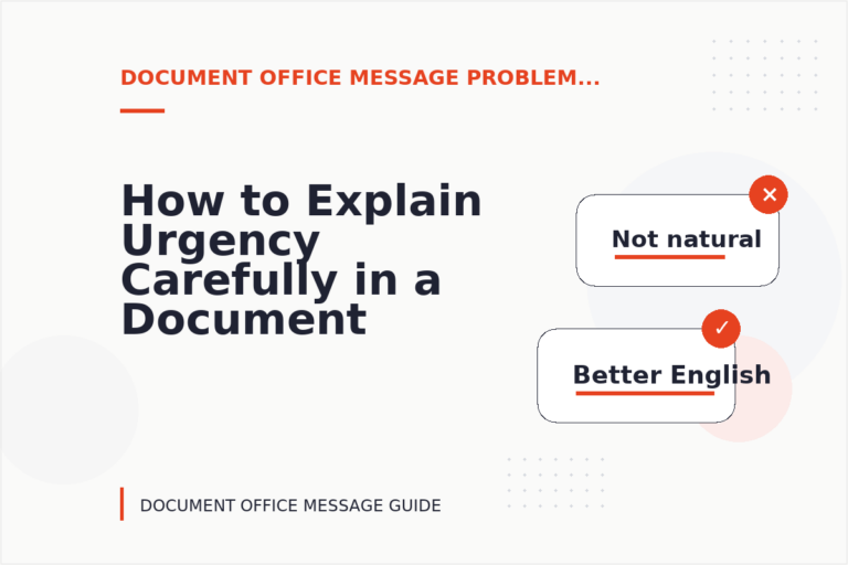 How to Explain Urgency Carefully in a Document Office Message How to Explain Urgency Carefully in a Document Office Message