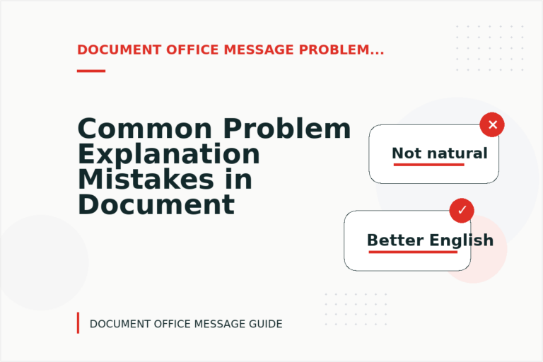 Common Problem Explanation Mistakes in Document Office Message English Common Problem Explanation Mistakes in Document Office Message English